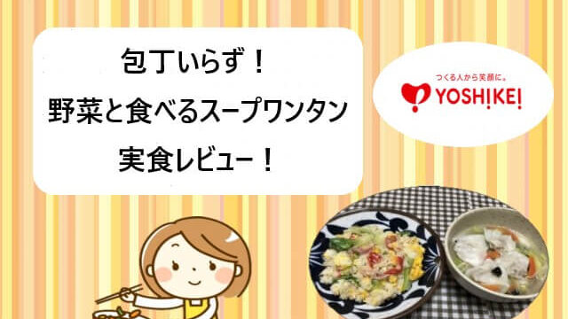 ヨシケイ｜カットミール「包丁いらず！野菜と食べるスープワンタン」を実食レビュー！【動画付き】