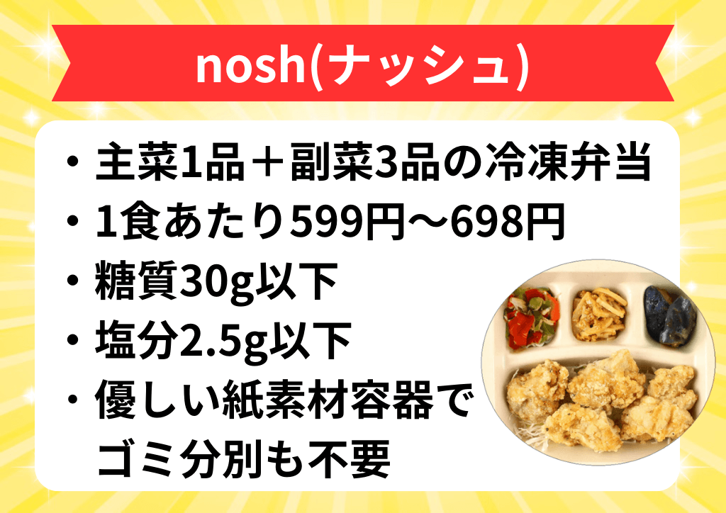 nosh(ナッシュ)【糖質30g・塩分2.5g以下】